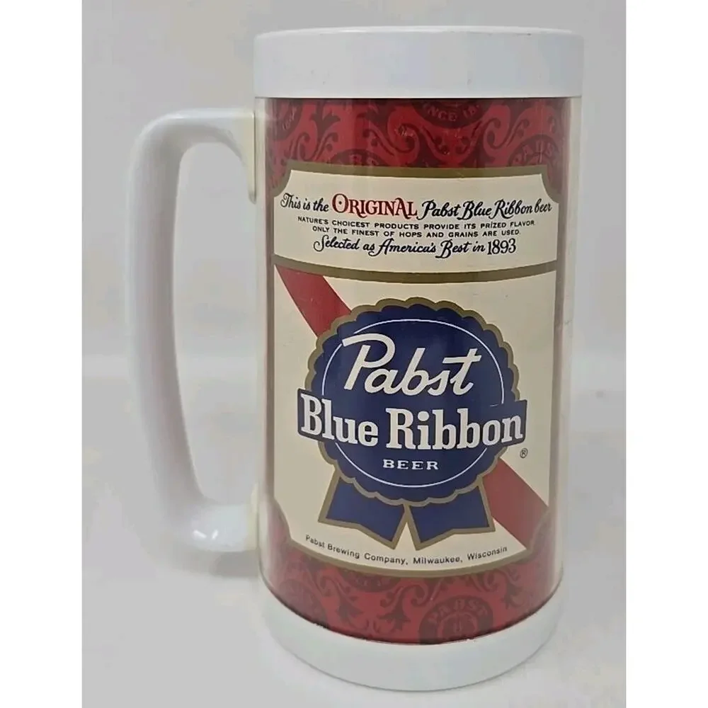 1980's Pabst Blue Ribbon PBR Beer Thermo-Serv‎ Mug U272